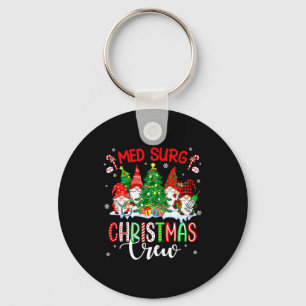 Med Surg Christmas Crew Group Gnomes Decorating Xm Key Ring