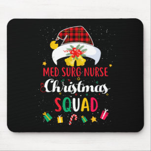 Med Surg Nurse Christmas Squad Santa Hat Match Lon Mouse Mat