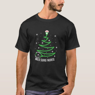 Med Surg Nurse Christmas Tree Stethoscope Medical T-Shirt