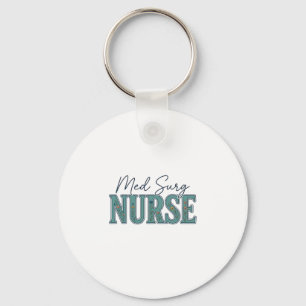 Med Surg Nurse Floral Vintage Engraving Design_1 Key Ring