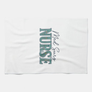Med Surg Nurse Floral Vintage Engraving Design_1 Tea Towel