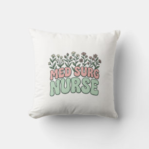 Med Surg Nurse Floral Vintage Vector Design_1 Cushion
