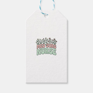 Med Surg Nurse Floral Vintage Vector Design_1 Gift Tags