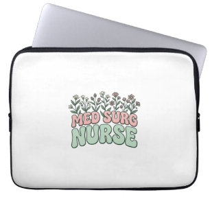 Med Surg Nurse Floral Vintage Vector Design_1 Laptop Sleeve