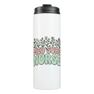 Med Surg Nurse Floral Vintage Vector Design_1 Thermal Tumbler