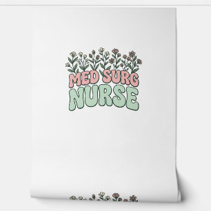 Med Surg Nurse Floral Vintage Vector Design_1 Wallpaper