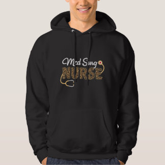 Med Surg Nurse Leopard Print Stethoscope Heart Nur Hoodie