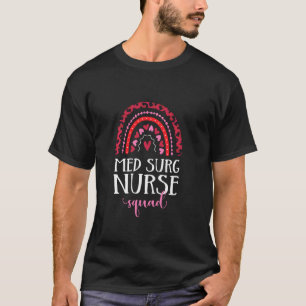 Med Surg Nurse Squad Rainbow Leopard Nursing Valen T-Shirt