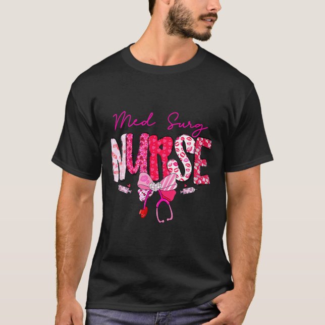 Med Surg Nurse Valentine's Day Stethoscope Coquett T-Shirt (Front)