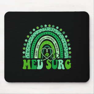 Med Surg Rainbow Leopard St Patricks Day Nurse  Mouse Mat