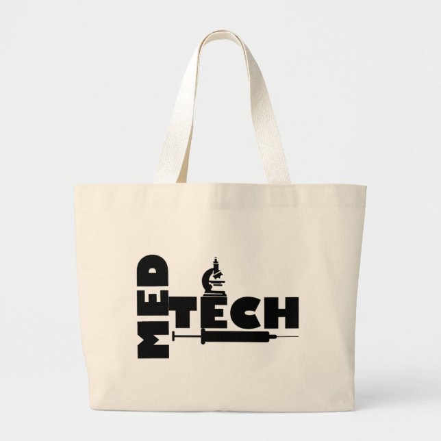 MED TECH MICROSCOPE SYRINGE LOGO LARGE TOTE BAG (Front)