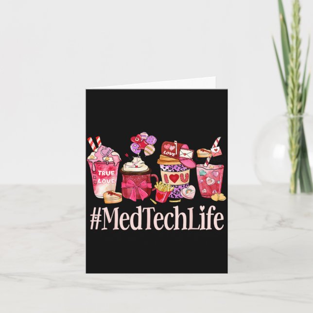 Med Tech Women Coffee Lovers Funny Valentine's Day Card (Front)