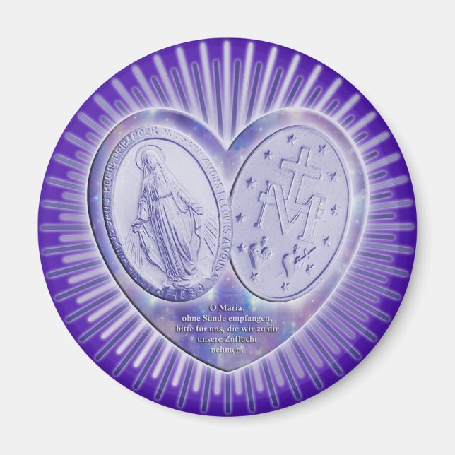 medaille miraculeuse / Wunderbare Medaille | lila Magnet (Front)