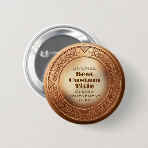 Medal Custom 3D Realistic Editable Foil Bronze 6 Cm Round Badge