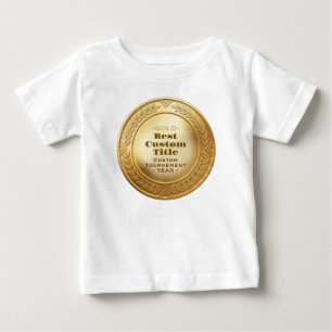 Medal Custom 3D Realistic Editable Foil Gold Baby T-Shirt