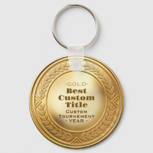 Medal Custom 3D Realistic Editable Foil Gold Key Ring