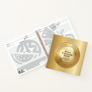 Medal Custom 3D Realistic Editable Foil Gold Notebook
