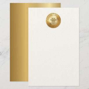 Medal Custom 3D Realistic Editable Foil Gold Stationery