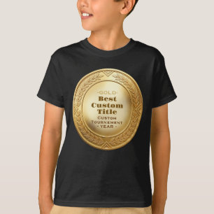 Medal Custom 3D Realistic Editable Foil Gold T-Shirt