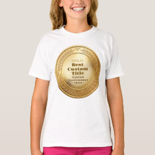 Medal Custom 3D Realistic Editable Foil Gold T-Shirt