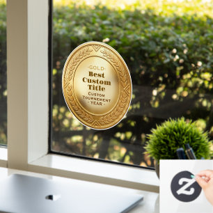 Medal Custom 3D Realistic Editable Foil Gold Window Cling