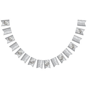 Medal Custom 3D Realistic Editable Foil Silver Bunting