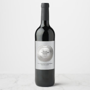 Medal Custom 3D Realistic Editable Foil Silver Wine Label