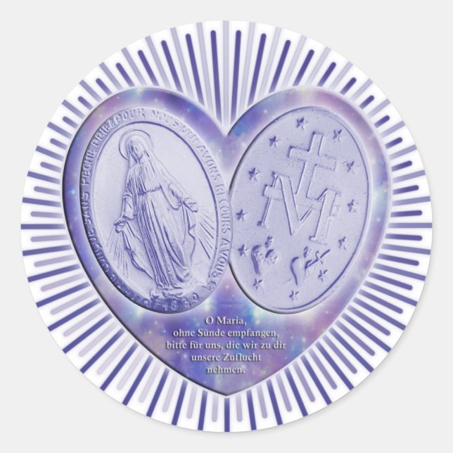 medal miraculeuse / marvelous medal classic round sticker (Front)