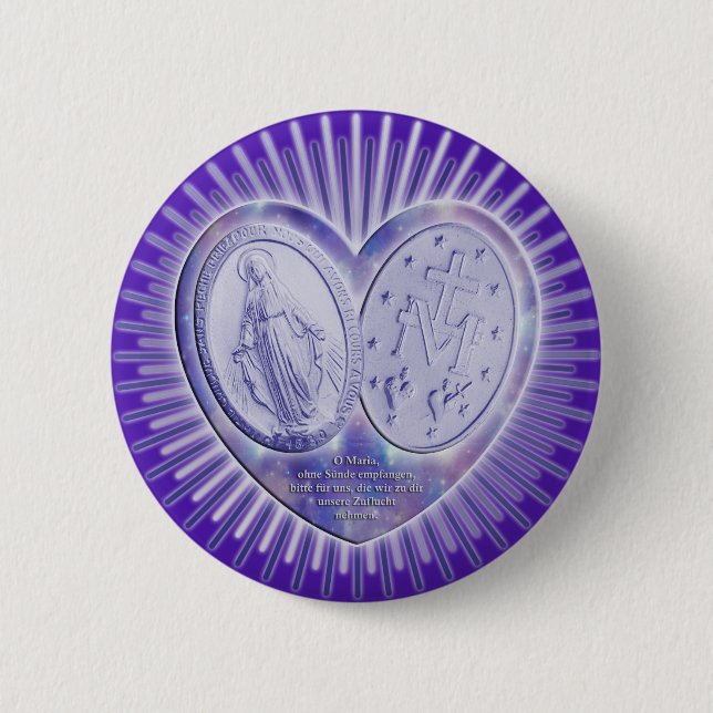 medal miraculeuse / marvelous medal | purple 6 cm round badge (Front)