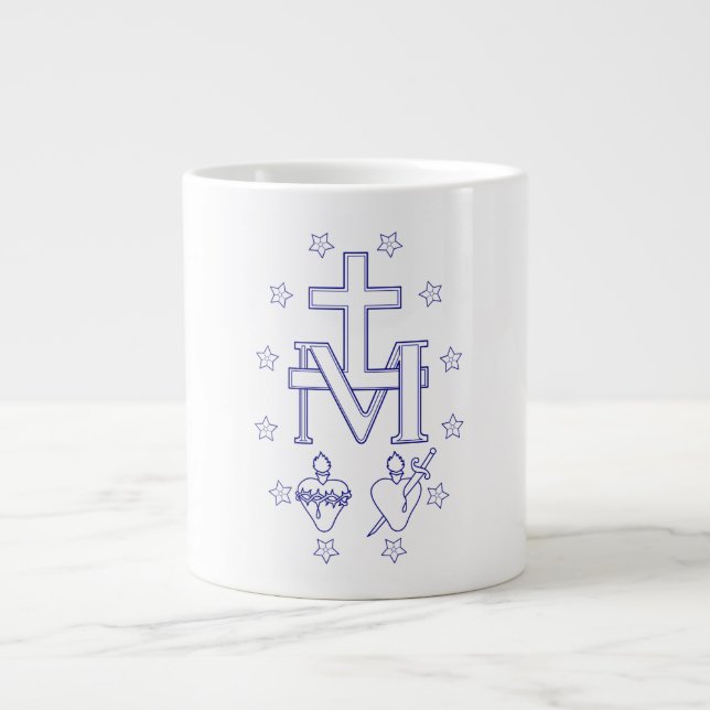Medal of Our Lady of Graces Large Coffee Mug (Front)