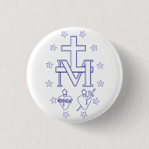 Medal of Our Lady of Graces Miraculous Fine Art 3 Cm Round Badge