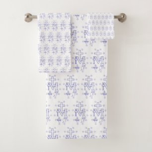 Medal of Our Lady of Graces Miraculous Fine Art Bath Towel Set