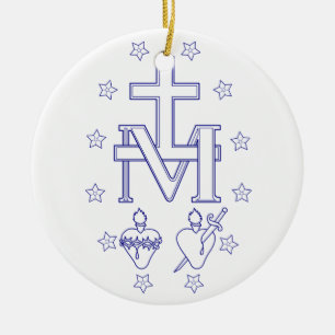 Medal of Our Lady of Graces Miraculous Fine Art Ceramic Tree Decoration