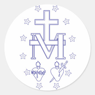 Medal of Our Lady of Graces Miraculous Fine Art Classic Round Sticker