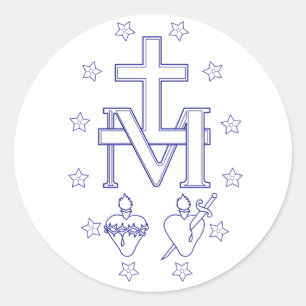 Medal of Our Lady of Graces Miraculous Fine Art Classic Round Sticker