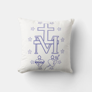 Medal of Our Lady of Graces Miraculous Fine Art Cushion