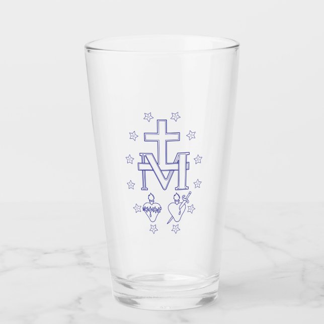 Medal of Our Lady of Graces Miraculous Fine Art Glass (Front)