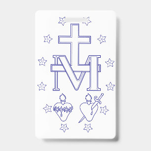 Medal of Our Lady of Graces Miraculous Fine Art ID Badge