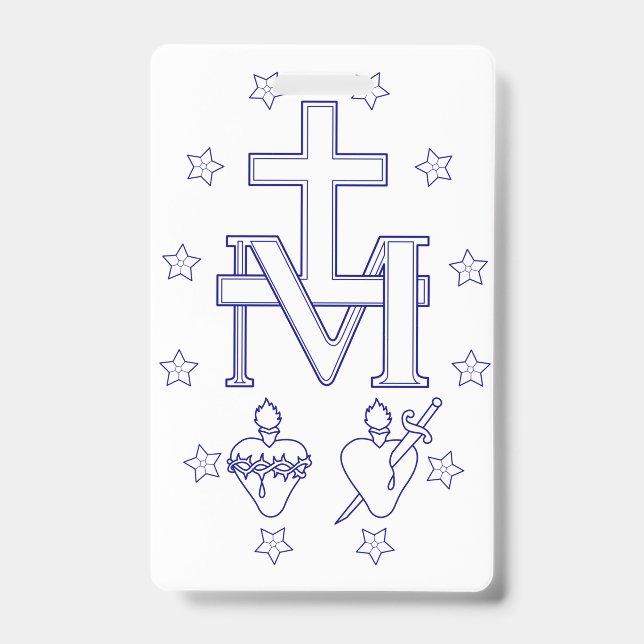 Medal of Our Lady of Graces Miraculous Fine Art ID Badge (Front)