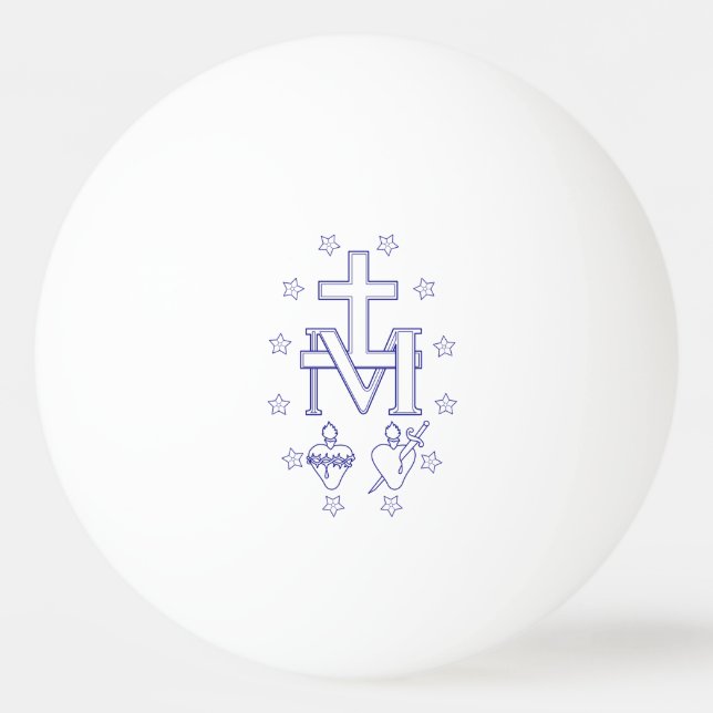 Medal of Our Lady of Graces Miraculous Fine Art Ping Pong Ball (Front)