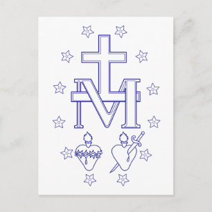 Medal of Our Lady of Graces Miraculous Fine Art Postcard