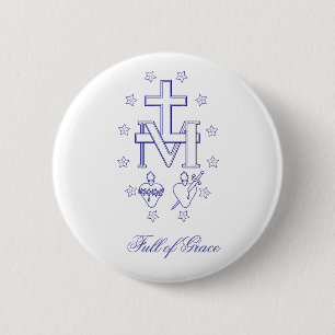 Medal of Our Lady of Graces Miraculous Medal 6 Cm Round Badge