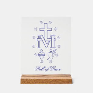 Medal of Our Lady of Graces Miraculous Medal Acrylic Sign