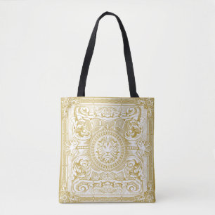 Medalion Lion Paris Renaissance White Gold Tote Bag