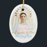 Medalla cerámica Medjugorje Ceramic Tree Decoration<br><div class="desc">Ten más cerca tuya,  en cerámica,  la imagen de la Reina de la Paz,  de Medjugorje ♥</div>