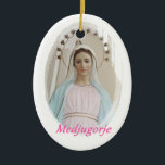 Medalla cerámica Medjugorje Ceramic Tree Decoration<br><div class="desc">Ten más cerca tuya,  en cerámica,  la imagen de la Reina de la Paz,  de Medjugorje ♥</div>