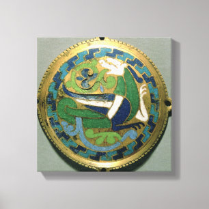 Medallion depicting a dragon, French, from Conques Canvas Print