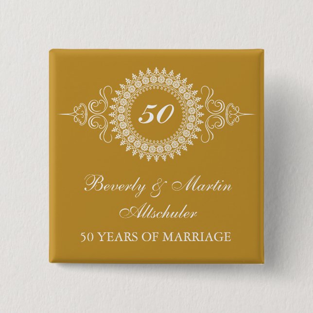 Medallion Golden Anniversary Celebration Button (Front)