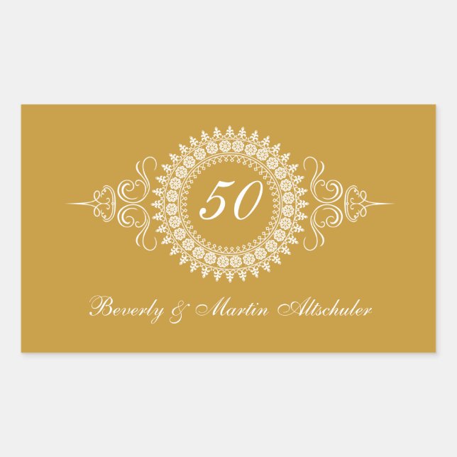 Medallion Golden Anniversary Sticker (Front)