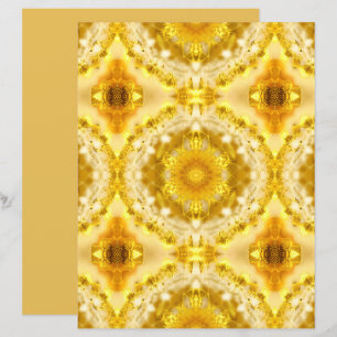 Medallion in Mustard Golden Yellow Batik Pattern